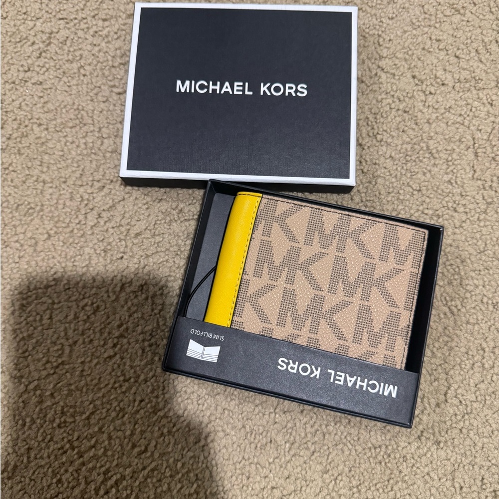 Michael Kors Tan and Yellow Key Holder